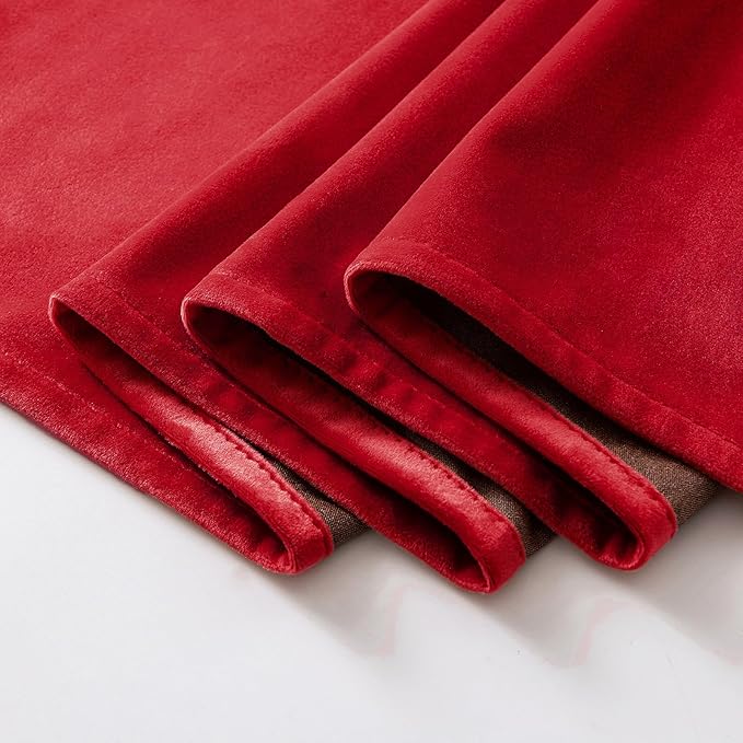 MIULEE Christmas Red Velvet Curtains Elegant Grommet Curtains Thermal Insulated - Image 7