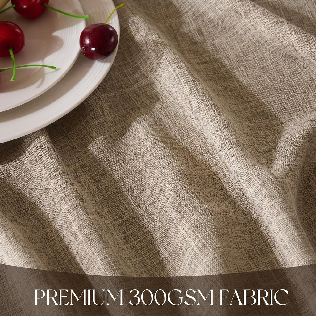NOVILYS Rectangle Tablecloth with Linen Textured, 60 x 84 Inch, Brown