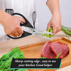 iBayam Black Kitchen Scissors - Heavy Duty Meat & Poultry Shears