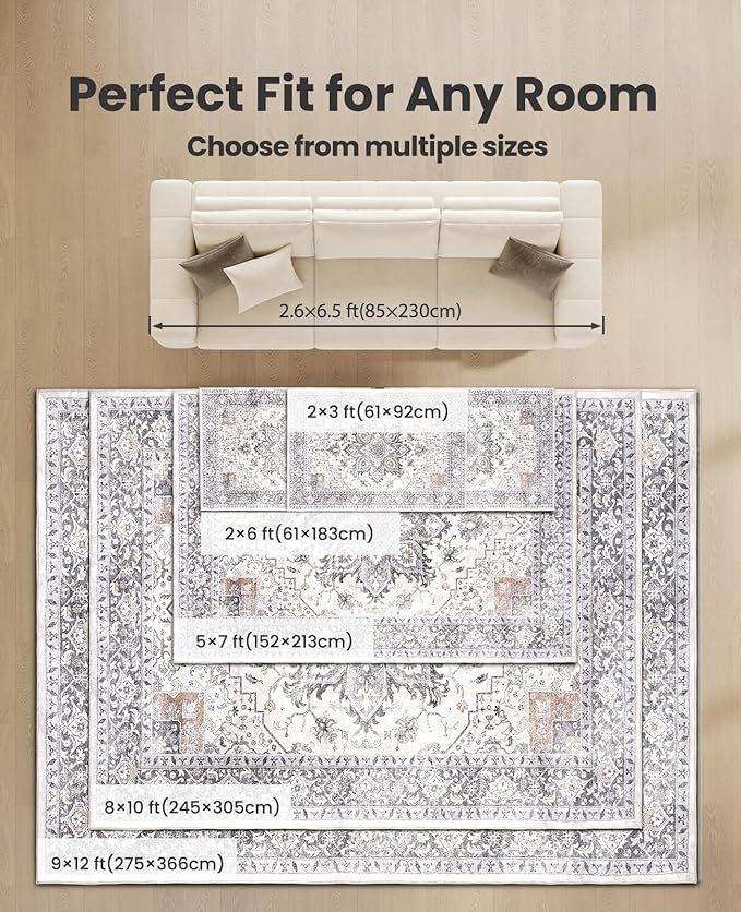 AMADA HOMEFURNISHING 5x7 Area Rugs, Washable Living Room Rug Low-Profile - Image 8
