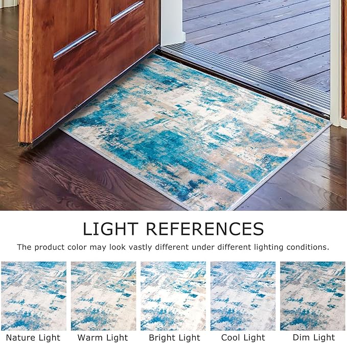 KOZYFLY Small Area Rug 2x3 Rug Entryway Rugs Indoor Non-Slip Modern Abstract - Image 4