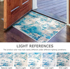 KOZYFLY Modern Abstract Runner Rug 2x6 Turquoise/Beige/Grey/Yellow Runners - Image 4