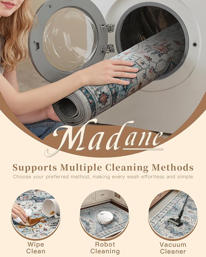 Madane 4x12 Wide Hallway Runners: Washable Runner Rug - Image 8