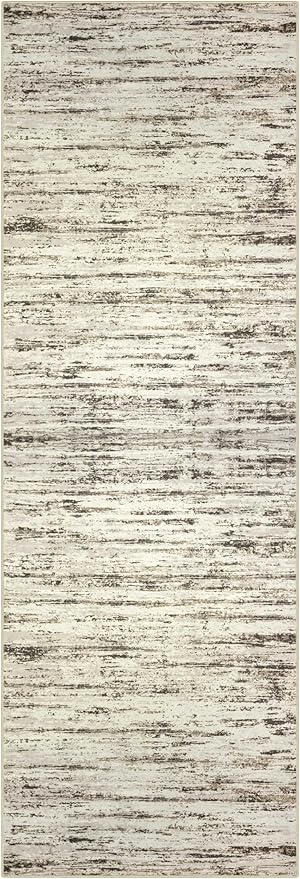 Lansny Modern Abstract Runner Rug, 2x6 Feet, Faux Wool, Machine Washable - Image 9