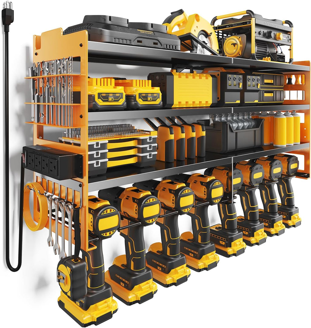 NEWBULIG Large 33" Power Tool Organizer with 4-Outlet Power Strip