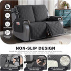 TAOCOCO 100% Waterproof Loveseat Recliner Cover, Non Slip Split Recliner Couch - Image 4