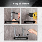 Garage Hooks, 4 Inch Heavy Duty Steel J Hooks for Wall, 12 Pack, Gray