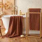 Waffle Bath Towels Set of 2 (Rust) - Fall Bathroom Decor, Large 31” x 62”