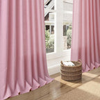 Nanspring Rose Linen Curtains 90 Inch Long 2 Panels Set Back Tab Rod Pocket - Image 6