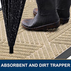 Smiry Front Door Mat Outside Entrance, Heavy Duty Sturdy Natural Rubber Doormat - Image 3