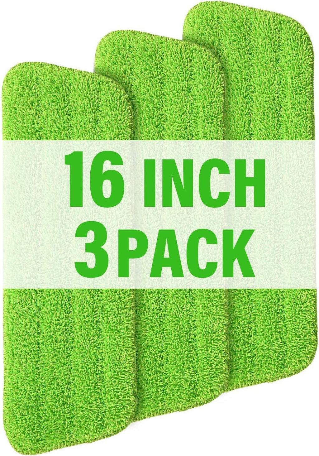 16.5" Microfiber Mop Pads Refills, 3 Pack Reusable Replacement Heads