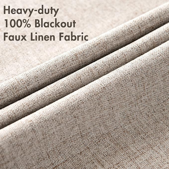 MIULEE Blackout Curtains for Bedroom Polyester Texture Thermal Insulated - Image 5