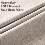 MIULEE Linen Texture Curtains, 2 Pack Blackout Thermal Insulated Khaki - Image 5