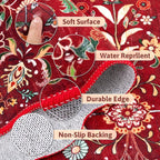 Yamaziot Christmas Runner Rug 2x8 – Red Floral Washable Non-Slip Carpet Runner - Image 5