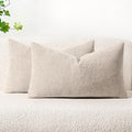 MIULEE Pack of 2 Couch Throw Pillow Covers 12x20 Inch Soft Light Brown Chenille by MIULEE