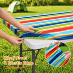 6FT Rectangle Fitted Table Cloth, Elastic Tablecloth, Stripes, 30x72"