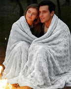 Utopia Bedding Cool Grey Checkered Fleece King Blanket - Image 6