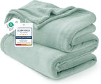 Bedsure GentleSoft Fleece Blanket California King Sage Green by BEDSURE