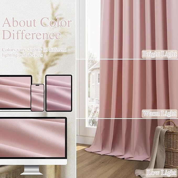 Guken 100% Blackout Linen Curtains 63 Inch 2 Panels Set - Image 7