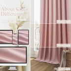 Guken 100% Blackout Linen Curtains 63 Inch 2 Panels Set - Image 7