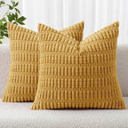 MIULEE Pack of 2 Corduroy Decorative Throw Pillow Covers 20x20 Inch Soft Boho by MIULEE
