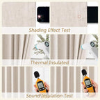 Guken 100% Blackout Linen Curtains 63 Inch Length 2 Panels Set - Image 5