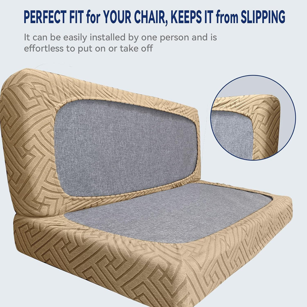 4PCS RV Dinette Cushion Covers, Premium 3D Jacquard Stretch Camper Cusion Covers, Breathable & Washable RV Booth Covers for Travel Trailer, Motorhome