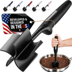 Zulay Kitchen Ground Meat Chopper Tool – 5-Blade Nylon Meat Chopper for Ground Beef, Non-Toxic Food Safe Meat Masher & Breaker, Heat Resistant to 180°C, Dishwasher Safe – Black