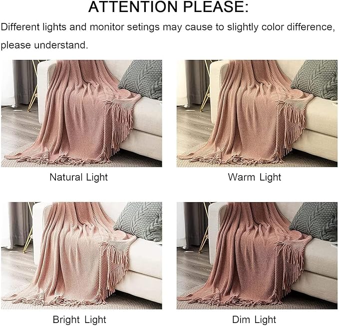 lifein Throw Blanket for Couch, Soft Boho Decor Bed Throw, Cozy Chenille - Image 7