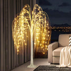 5FT Lighted Weeping Willow Tree, 216 LED Artificial Willow Tree, Warm