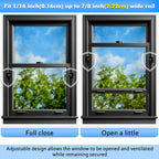 5 Pack Sliding Window Locks, Adjustable Security for Vertical & Horizontal Windows, Easy Install, Fits 1/16 inch to 7/8 inch Wide Rail, Enhanced Safety for Home & Office (Black)