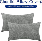 CaliTime Throw Pillow Covers Decorative 12 X 20 Inches Pack of 2 Cozy Chenille - Image 6