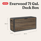 Keter Premium Everwood 71 Gal Outdoor Storage Box and Patio Side Table