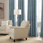 RYB HOME Stone Blue Velvet Curtains 72 inches - Image 6
