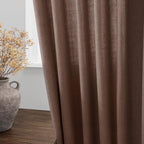 Mocha Mousse Curtains 102 Inches Long 2 Panel Set Back Tab Rod Pocket Linen - Image 4