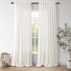Nanspring Neutral Linen Curtains 120 Inches Long by Nanspring