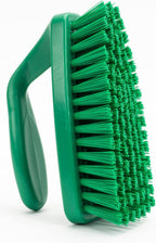 SPARTA Scrub Brush with Iron Shaped Handle and Stiff Bristles, Heavy Duty Scrubber Brush for Kitchen, Bathroom, Shower, Tile, Sink, Carpet and Bakepans, Polypropylene, 6 Inches, Green