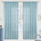LAMIT Stone Blue 72 inch Linen Curtains by LAMIT