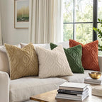 decorUhome Throw Pillow Covers 18x18 Inch Set of 2, Soft Plush Faux Wool Beige - Image 7
