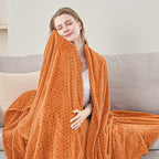 inhand Rust Fleece Twin Blanket, Super Soft Flannel Cozy Blankets - Image 6