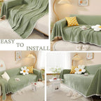 HANDONTIME Couch Cover, Sofa Covers, Sage Couch Cushion Cover Dog Furniture - Image 5