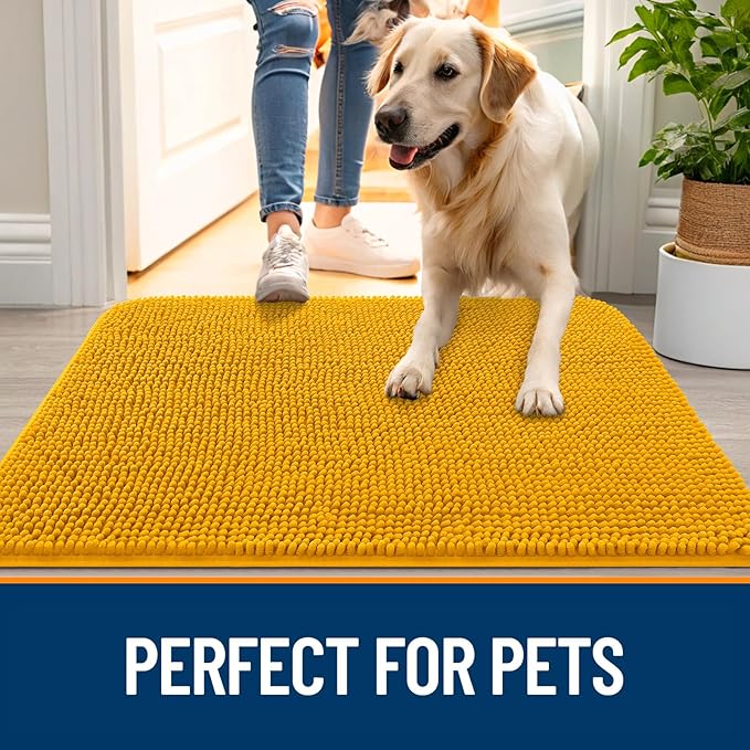 OLANLY Dog Door Mat for Muddy Paws 40x32, Absorbs Moisture and Dirt, Absorbent - Image 6