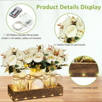 HOMECOR Mason Jar Centerpiece Table Decor with Remote Control LED Lights