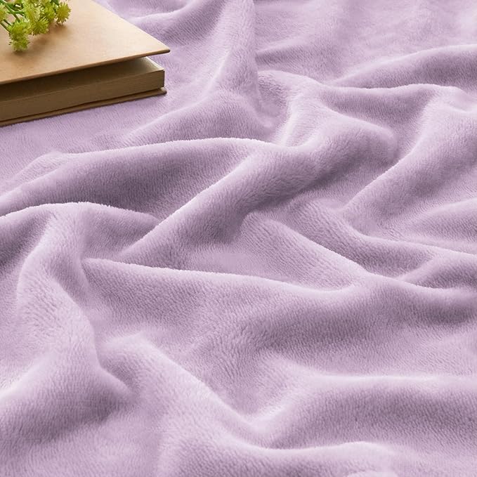 BEDELITE Fleece Blanket Lilac Throw Blankets - Image 3