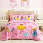 lasoftan Kids' Princess Bedding Set, Pink Princess, Full, 7-Piece