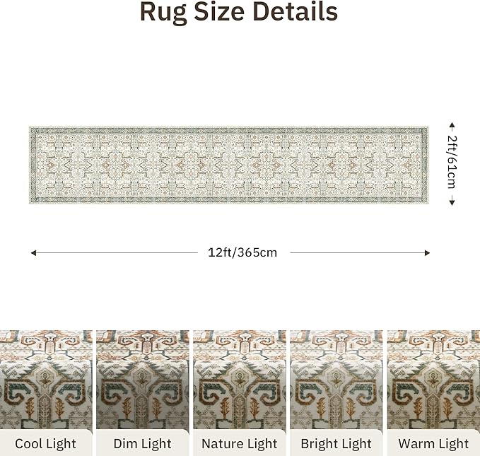 Hallway Washable Runner Rug 2x12 - Image 2