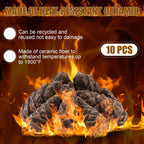 10 Pcs Gas Logs Ceramic Pine Cones, Imitated Fire Pit Pine Cones Gas Logs Decorative Fireproof Bonfire Accessories Christmas Decor for Propane Campfire Fireplace Wood Fires
