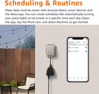 Amazon Basics Outdoor Smart Plug with 2 Individually Controlled Outlets, Works with Alexa Only, Voice Control, Weather Resistant, 2.4 GHz Wi-Fi, No Hub Required, Black