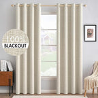 MIULEE 100% Blackout Linen Textured Curtains by MIULEE