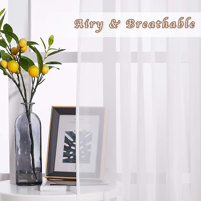 NICETOWN Sheer Curtains for Windows 84 inch Length - Image 3